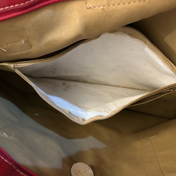 "Emilie M." Chic Red Leather Tote Bag - Picture 7 of 15